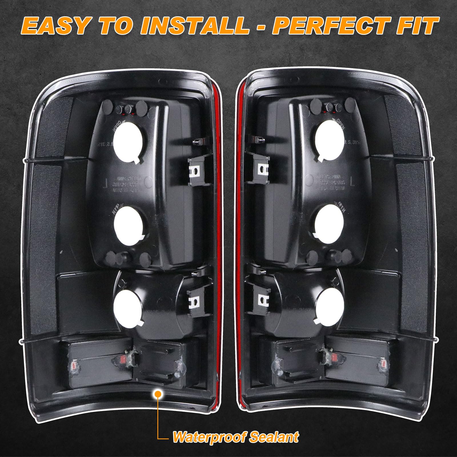 Nakuuly tail-light red clear lens close-up emphasizes weather-sealed lens for IP67 protection