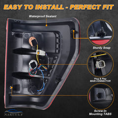Nakuuly red and clear lens tail light boosts signaling clarity for Ford F-150.