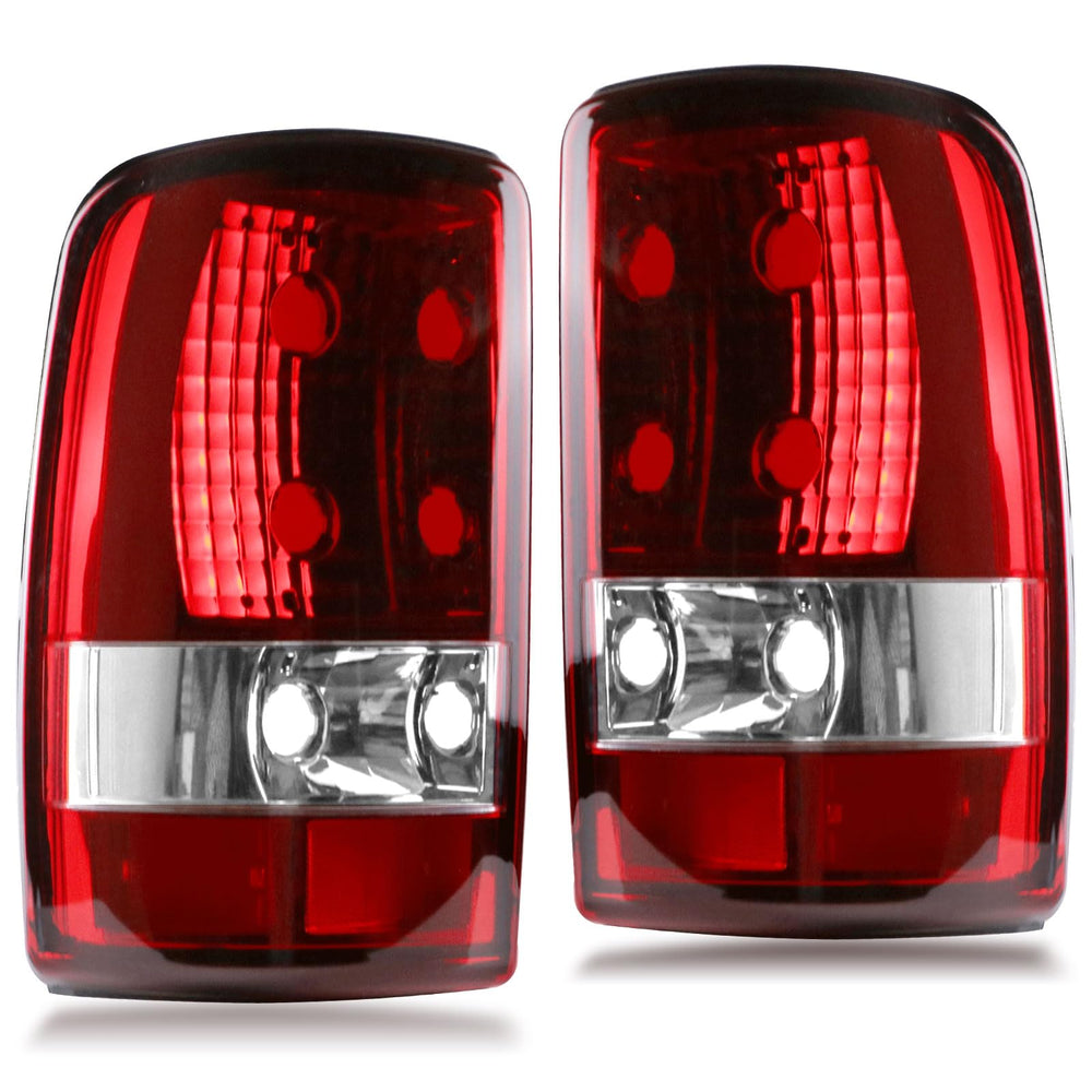 Nakuuly tail light driver-side for Suburban with chrome housing and red/clear lens, enhanced visibility