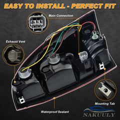Nakuuly tail light with bulbs included for direct replacement.