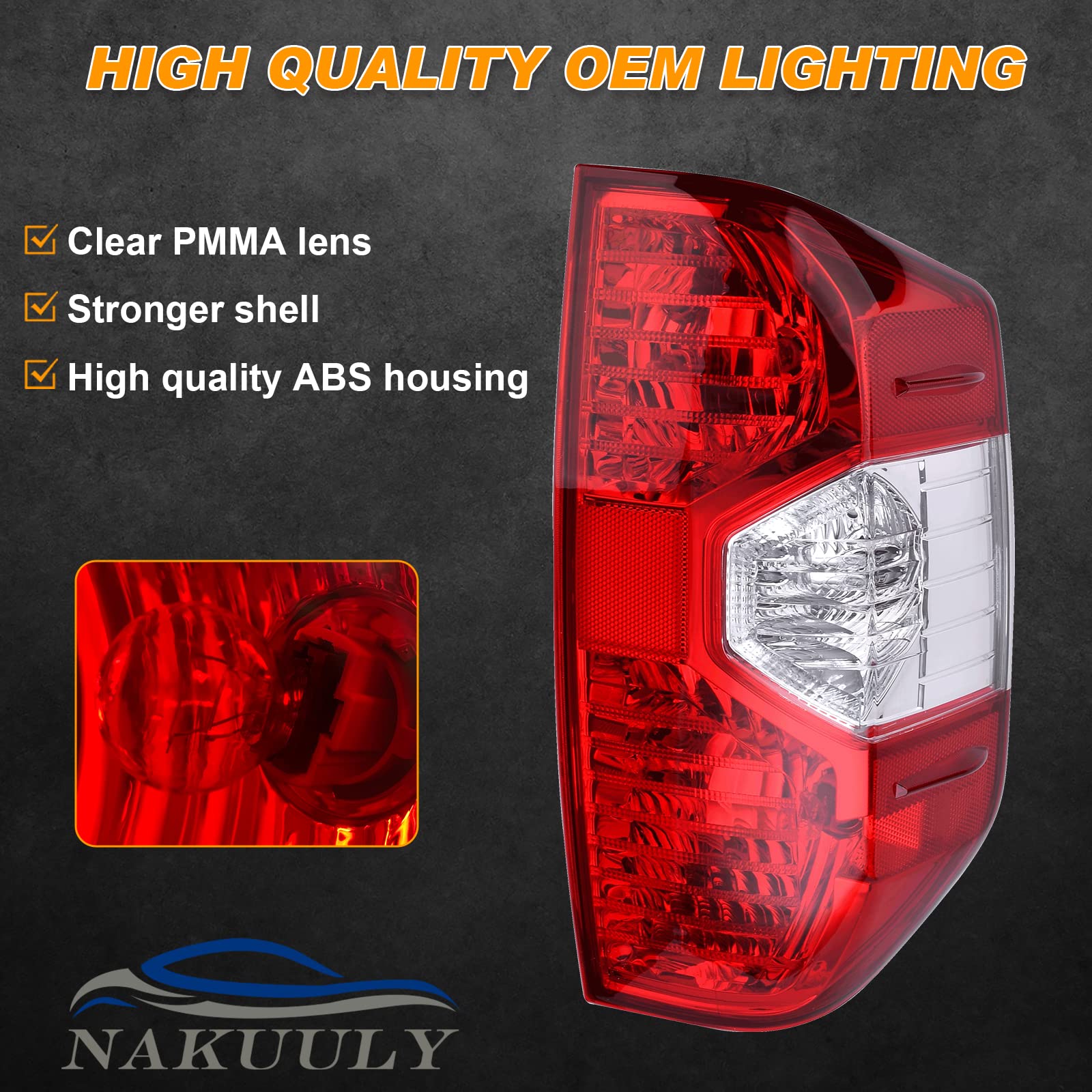Nakuuly tail light waterproof design protects electronics during rain.