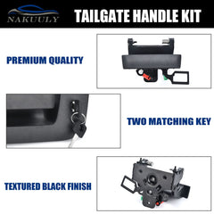 Nakuuly tailgate lock fits into the groove for a flush upgrade.