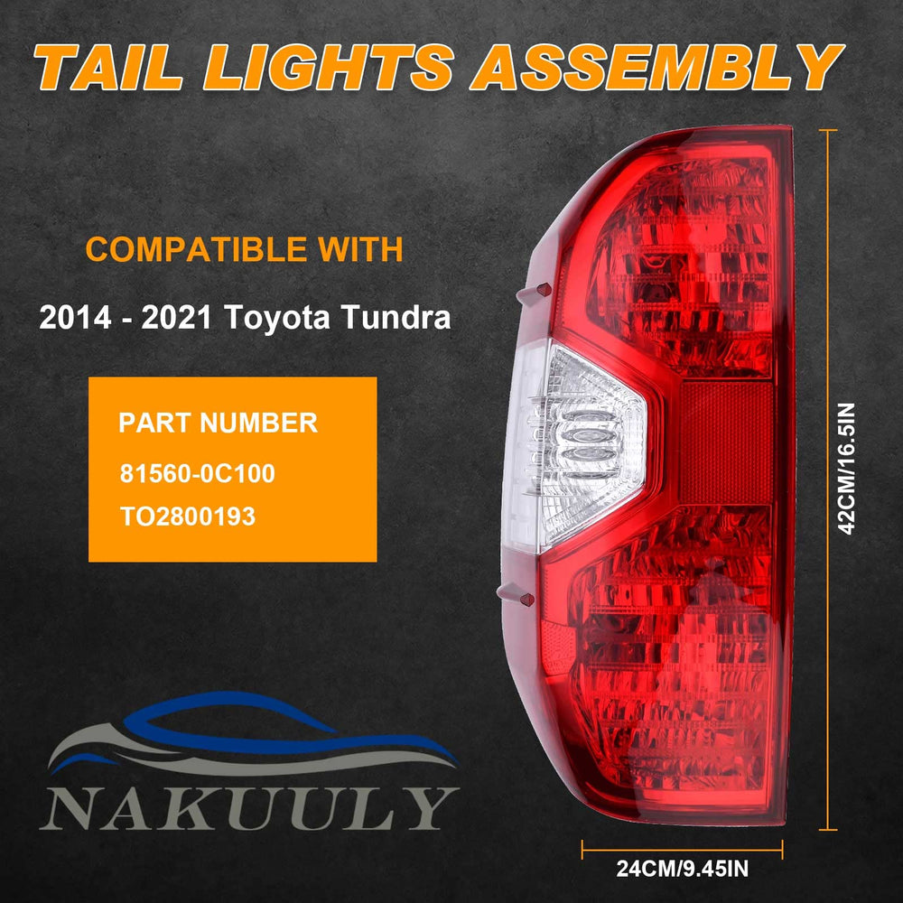 Nakuuly Toyota Tundra left tail light view for reliable night illumination