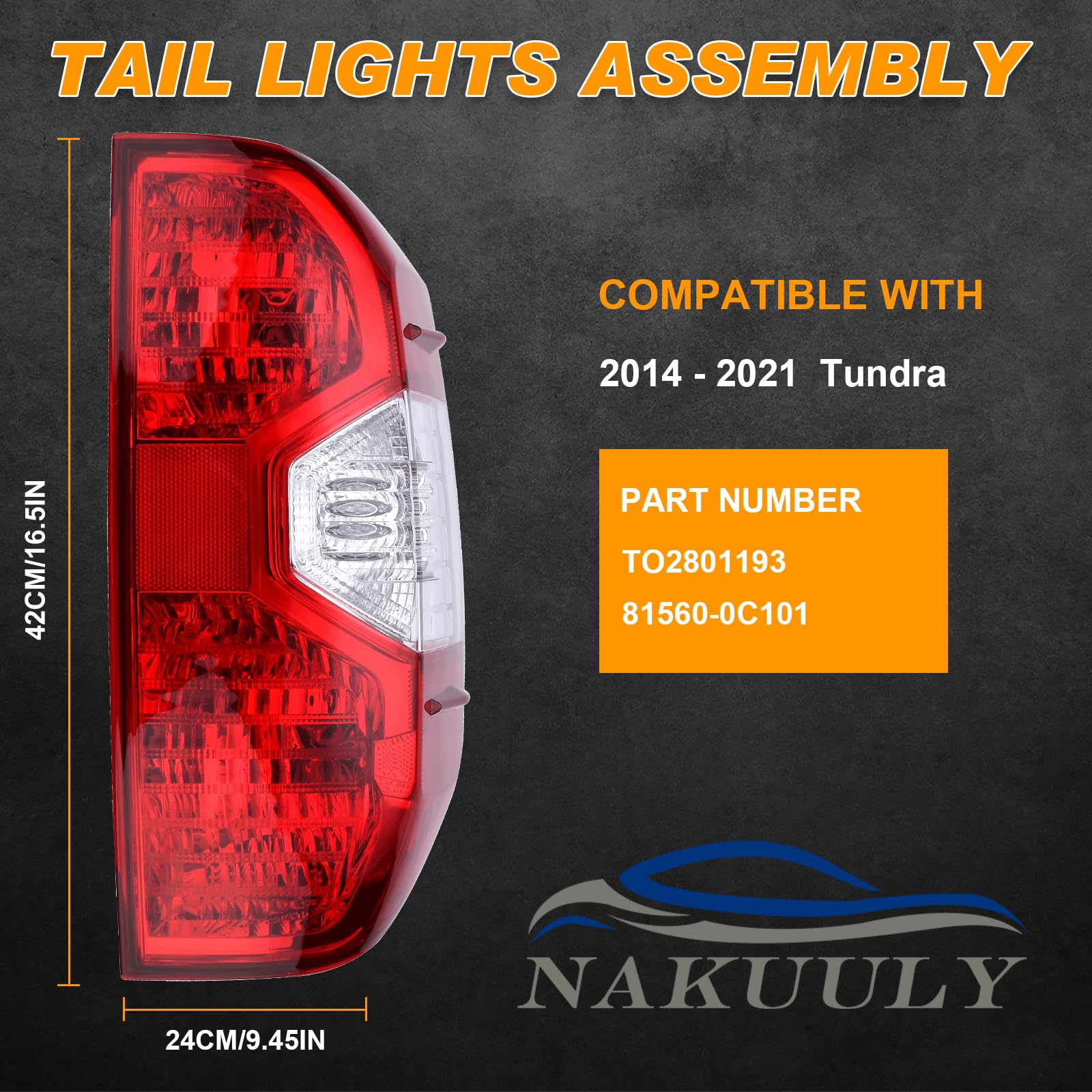 Nakuuly Toyota tundra tail light rear brake visibility in all weather.