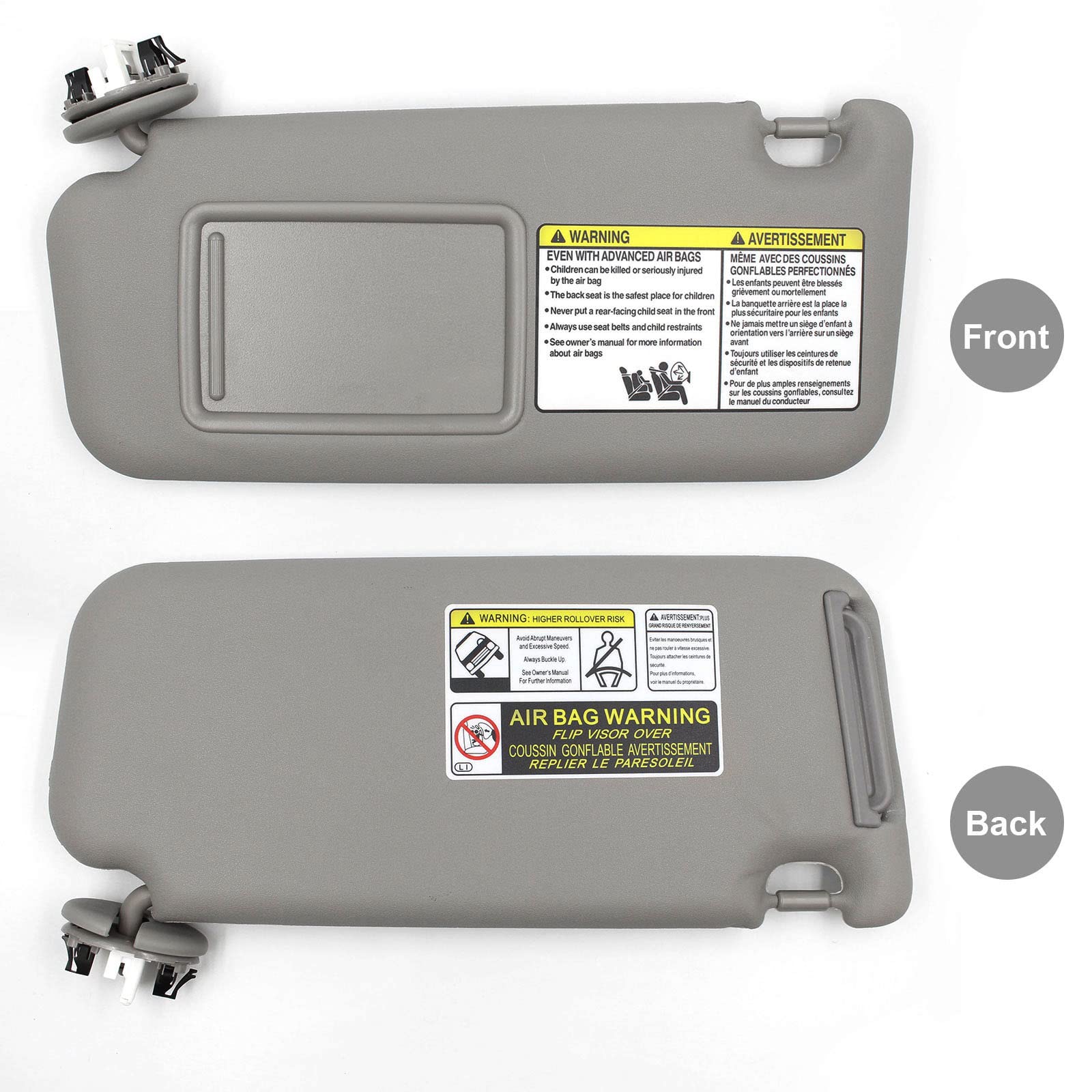 Nakuuly interior accessory sun visor in gray for RAV4