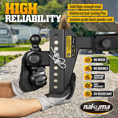 Nakyma high-strength steel with corrosion-resistant coating for outdoor towing.