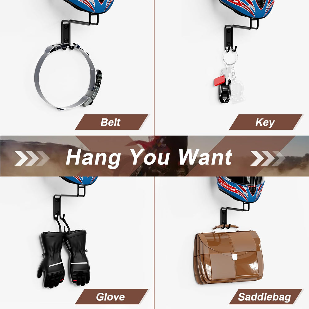 NANAGIFTREE versatile rack for helmets and hats in home, garage, or shop.