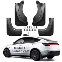 Nanaholy 2026 Tesla Model Y Juniper front-left mud flap guards paint from road spray.