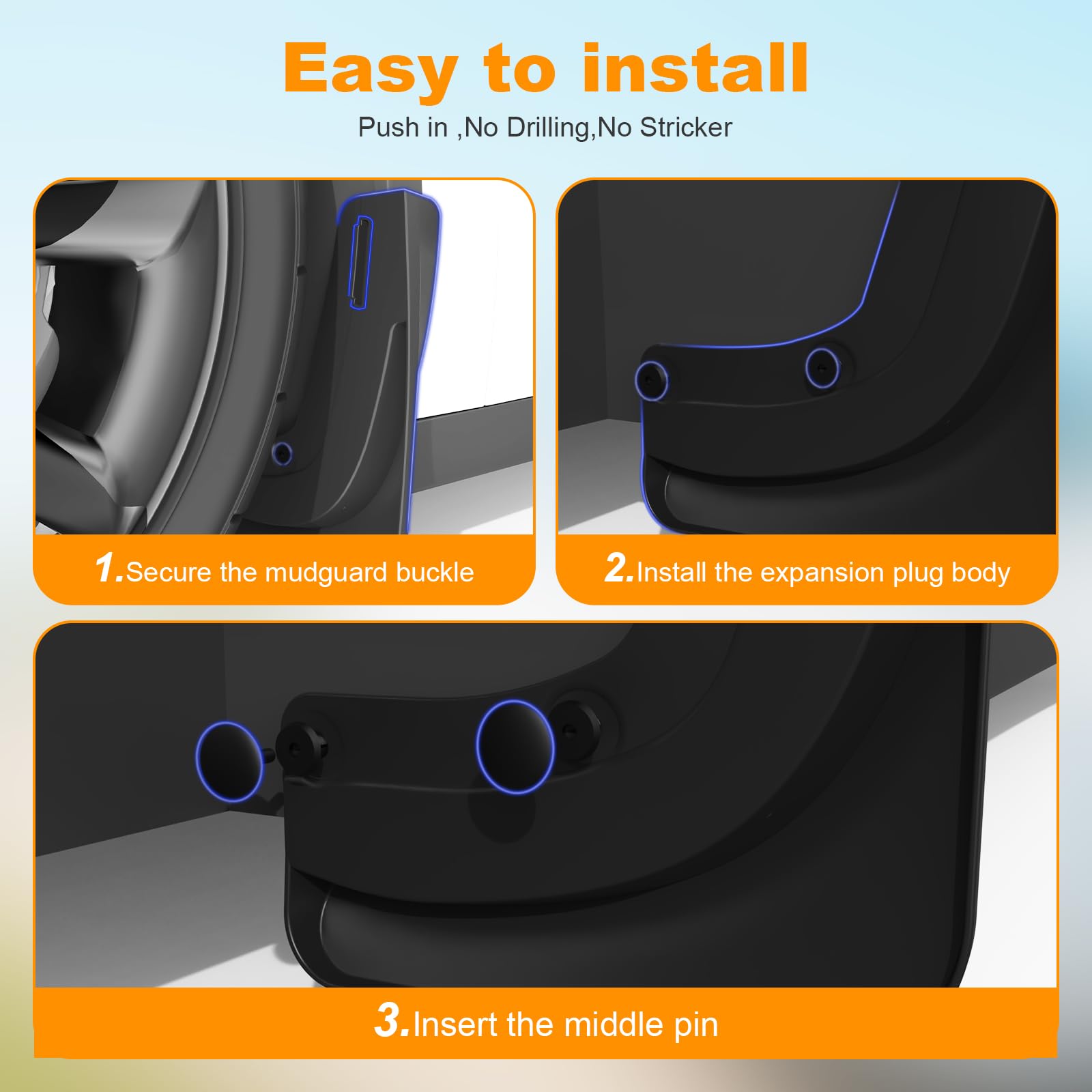 Nanaholy 2026 Tesla Model Y Juniper rear-right mud flap blocks spray and grit.