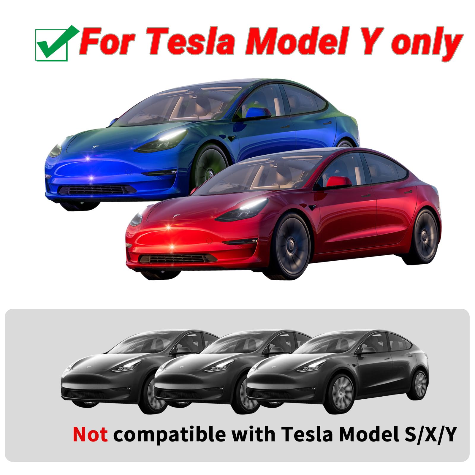 Nanaholy emblem sticker on Model Y blends with body lines for cohesive look.