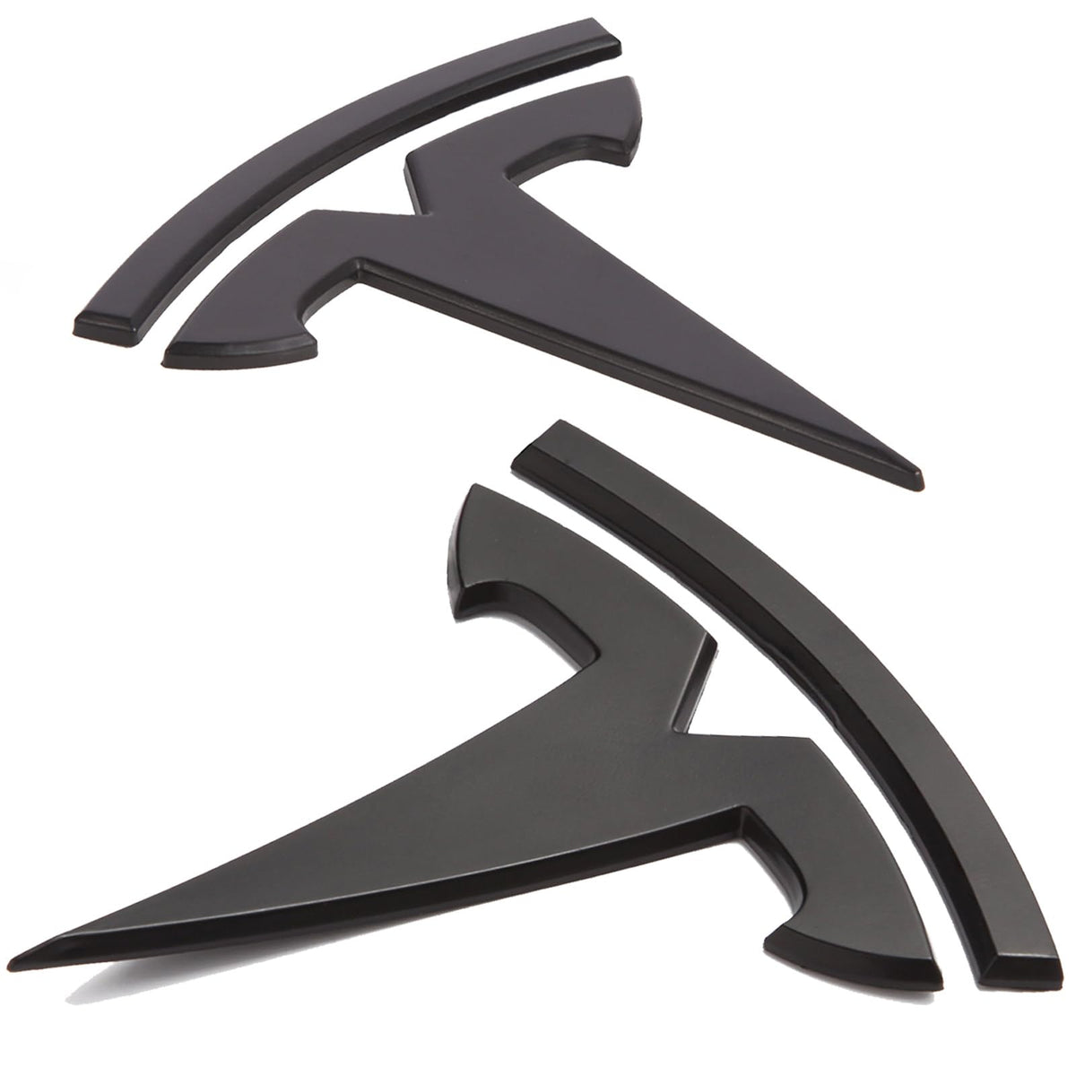 Nanaholy Tesla Model 3 emblem sticker, front view, adds a sleek badge upgrade.