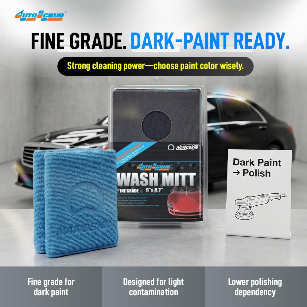 Nanoskin Autoscrub fine-grade mitt prepares surfaces before wax or coating