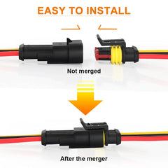 NAOEVO 3-pin waterproof female connector ready for quick, secure circuit connections.