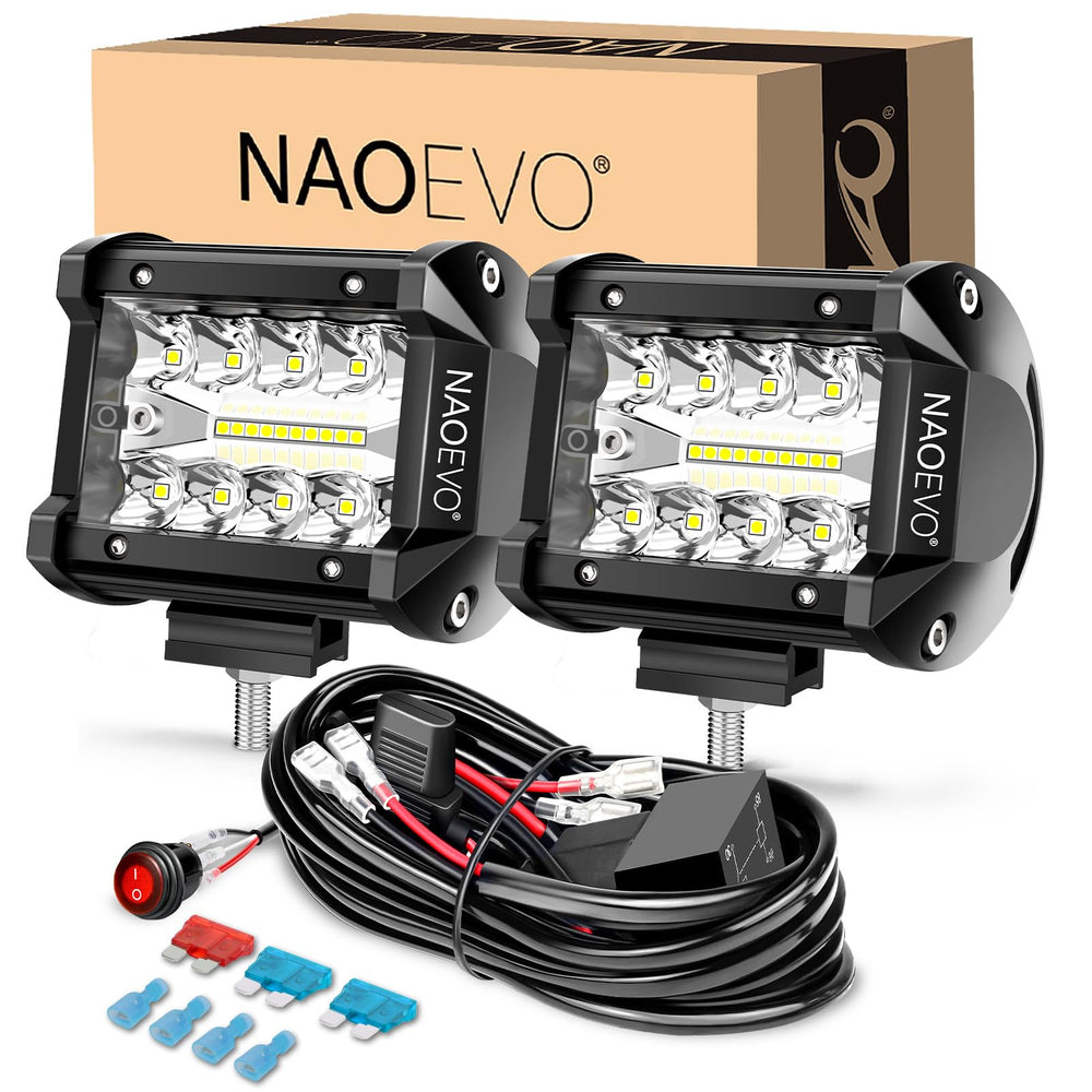 NAOEVO 4-inch LED pod spotbeam for long-range visibility on rugged roads.