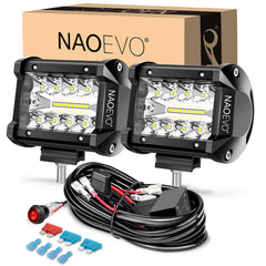NAOEVO 4-inch LED pod spotbeam for long-range visibility on rugged roads.