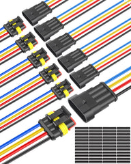 NAOEVO 4-pin waterproof connector male in rugged PA66 housing for durable automotive use.