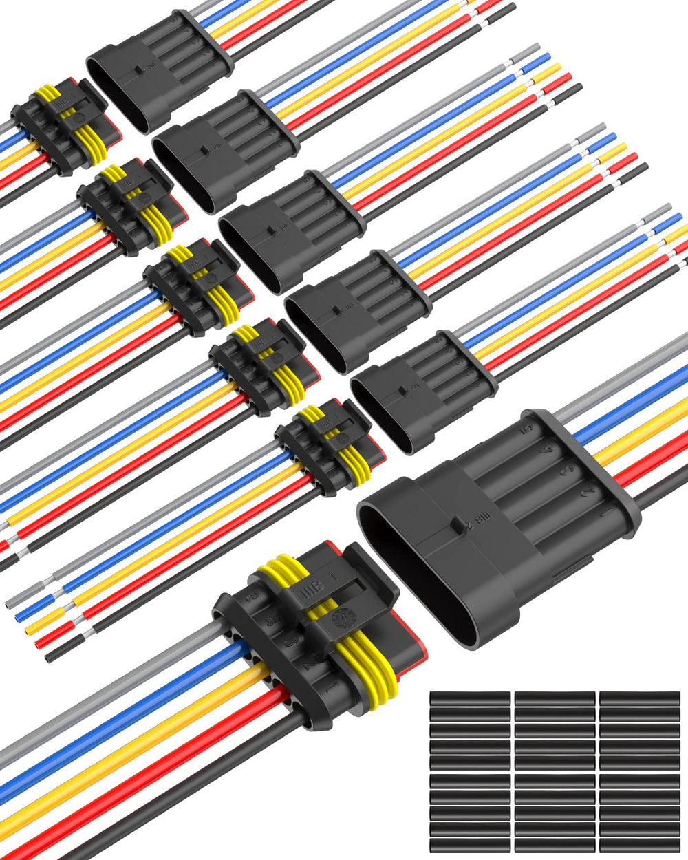 NAOEVO 5 pin waterproof connector 16 AWG for weatherproof vehicle wiring