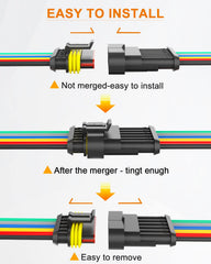 NAOEVO plug-and-play 6-pin connectors enabling fast, tool-free assembly.