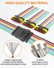 NAOEVO 6-pin waterproof connector female ready for quick install on vehicles.
