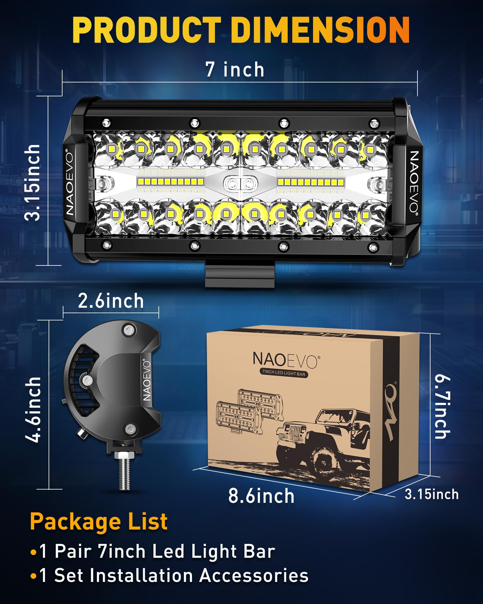 NAOEVO LED bar includes cooling fans for heat management