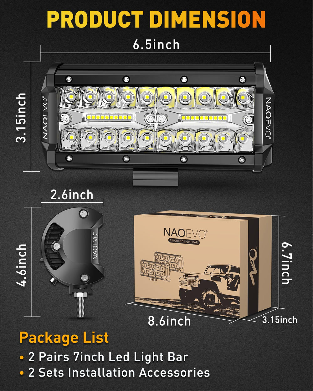 NAOEVO PC lens ensures clear visibility and impact resistance