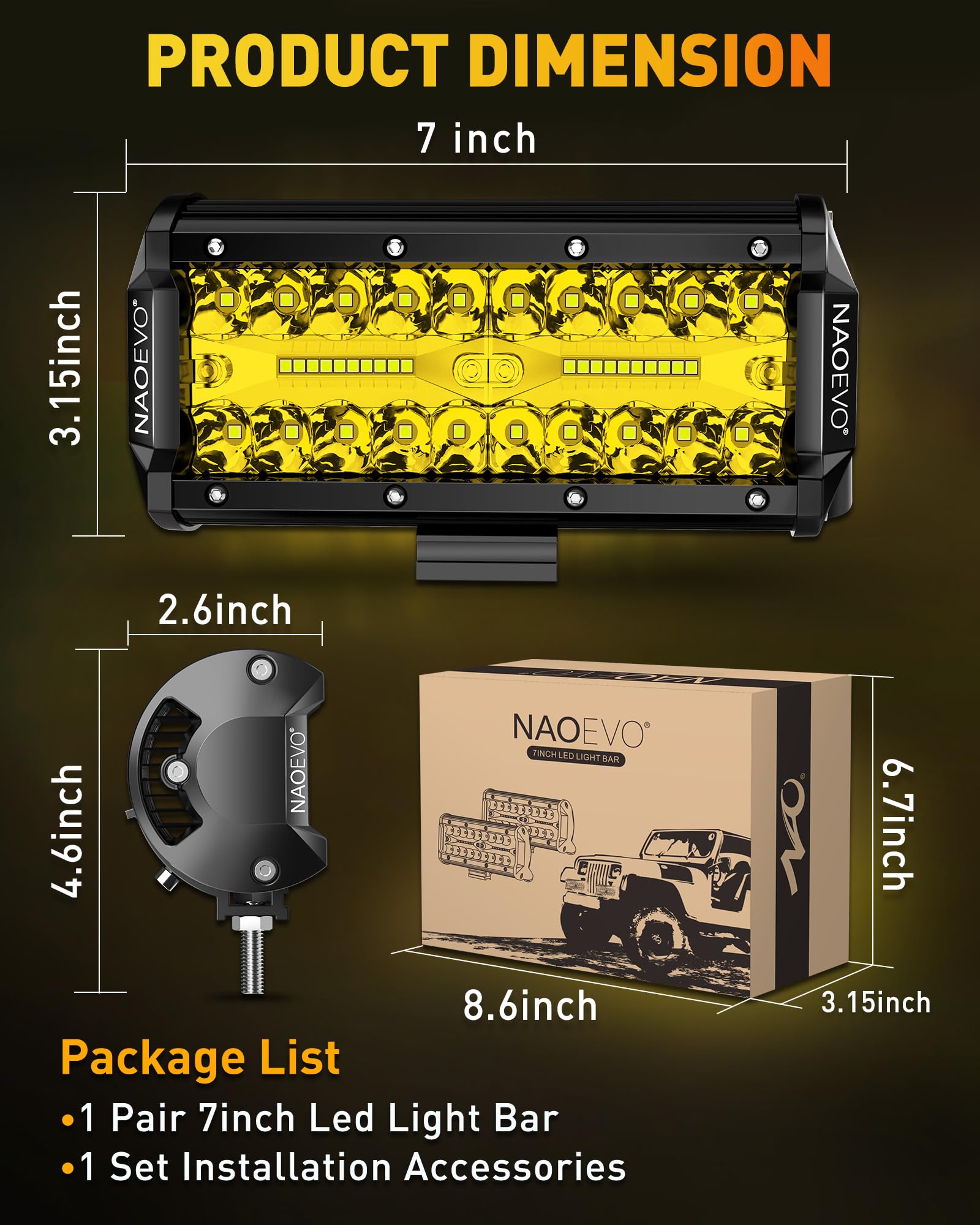 NAOEVO two-pack setup on vehicle demonstrates front and side coverage.