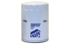 Napa Gold Oil Filter 1452 front view with durable metal body for leak resistance.