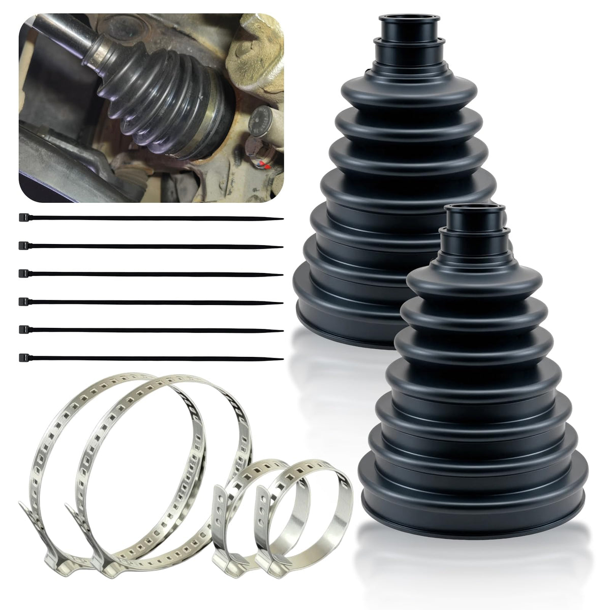 NARATI upgrade 2PC CV Boot Kit front view for easy replacement