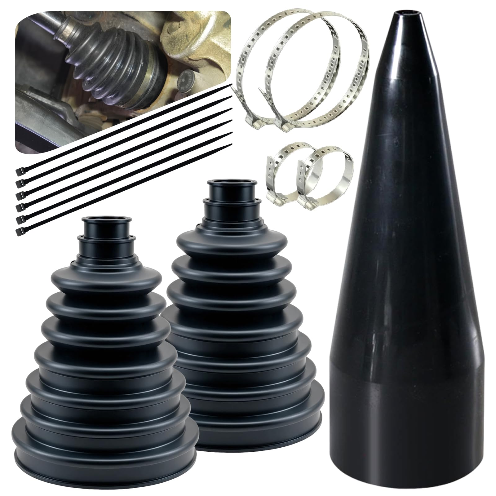 NARATI Upgrade 2PCS CV Boot with universal fit for reliable axle protection.