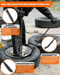 Naspios tire bars featuring anti-vibration grips for control in oily conditions.