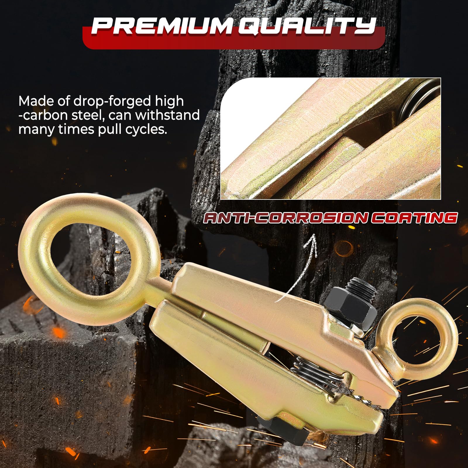 NATGAI 5-Ton 2-Way Auto Body Clamp side profile for narrow spaces.