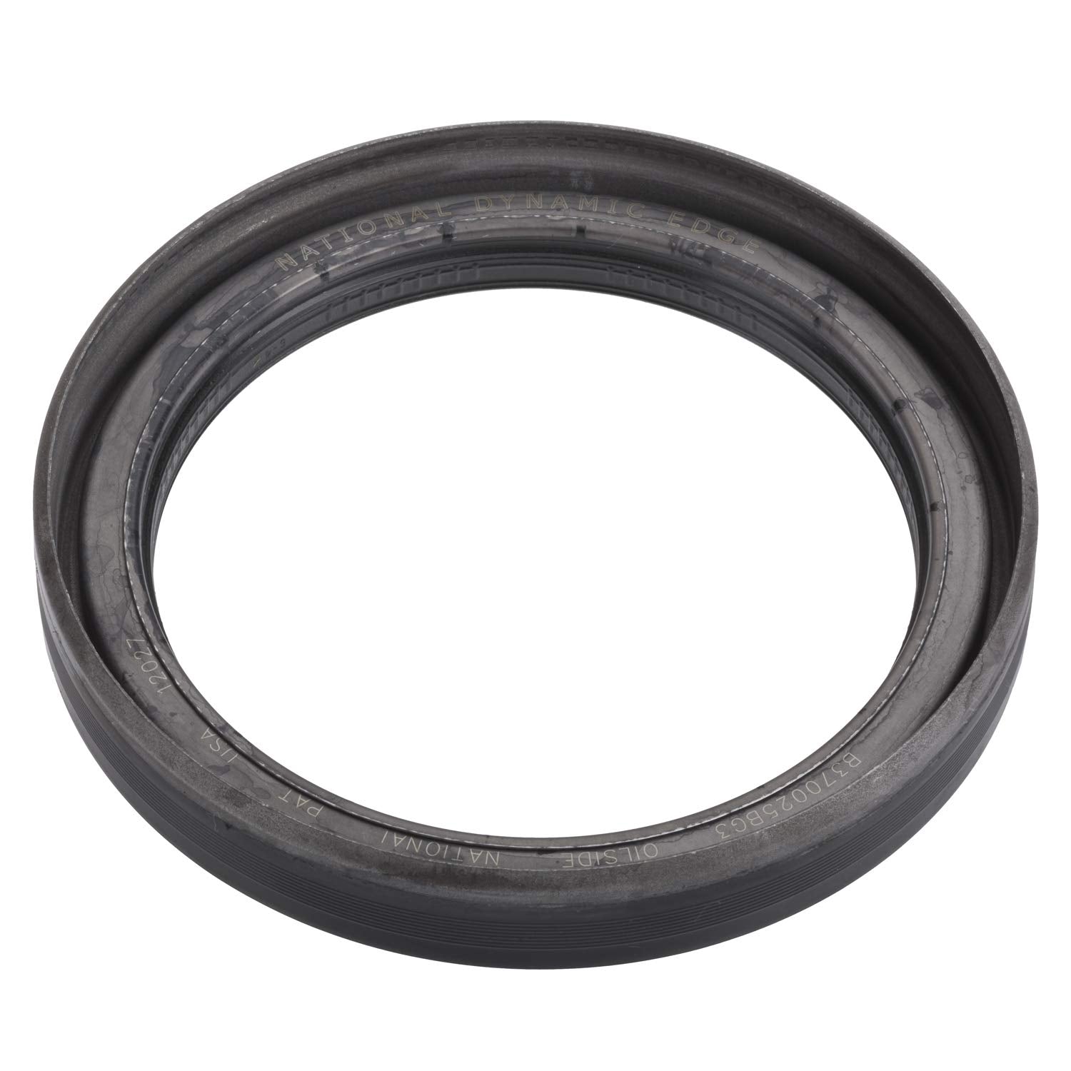 National 370025A wheel seal cross-section shows durable nitrile and SURE-LOCK ribs.