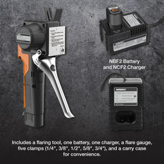 Built-in flashlight on NAVAC NEF6LM illuminates the flare area for precision