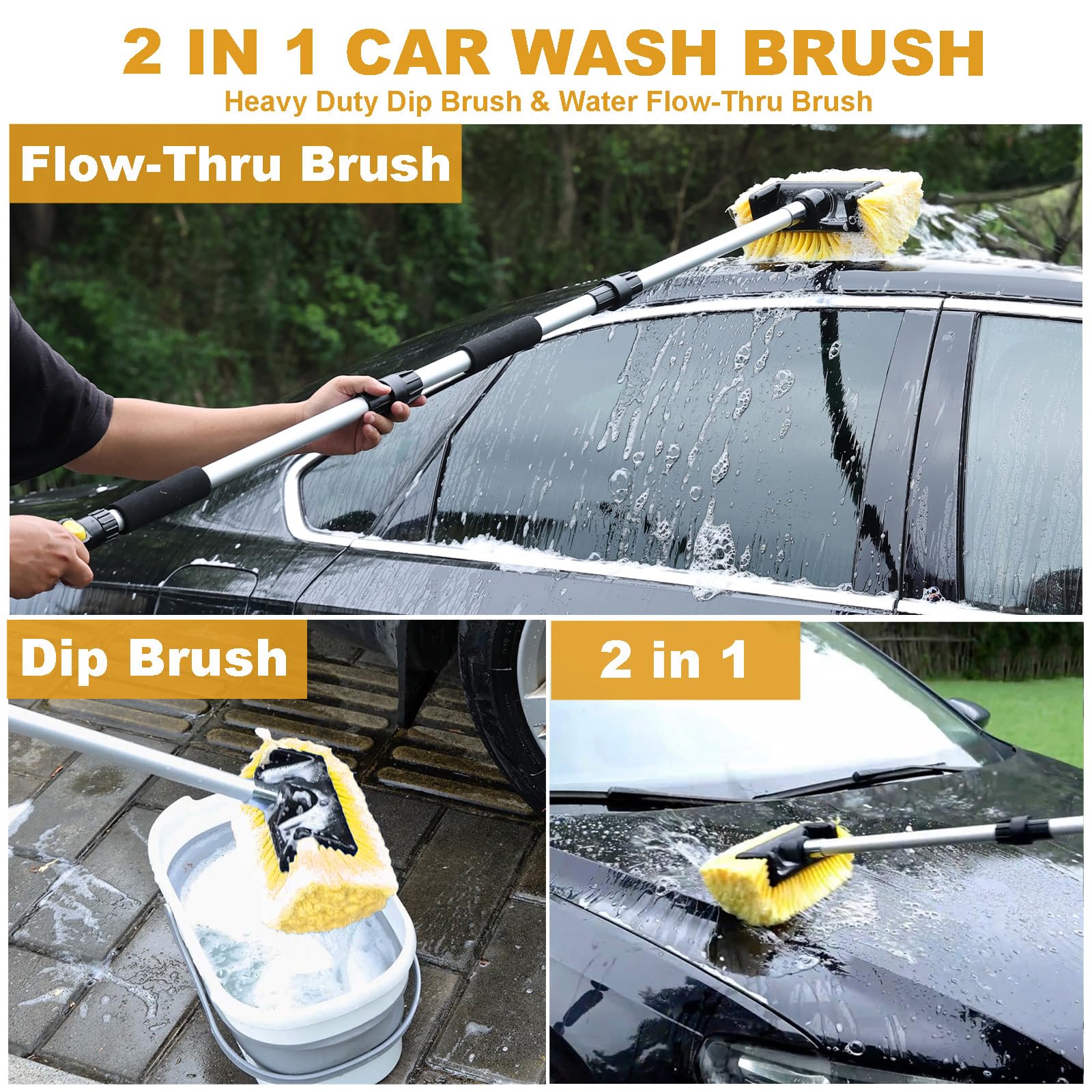 NAVAPAL 12-inch soft-bristle brush head cleans without scratching surfaces