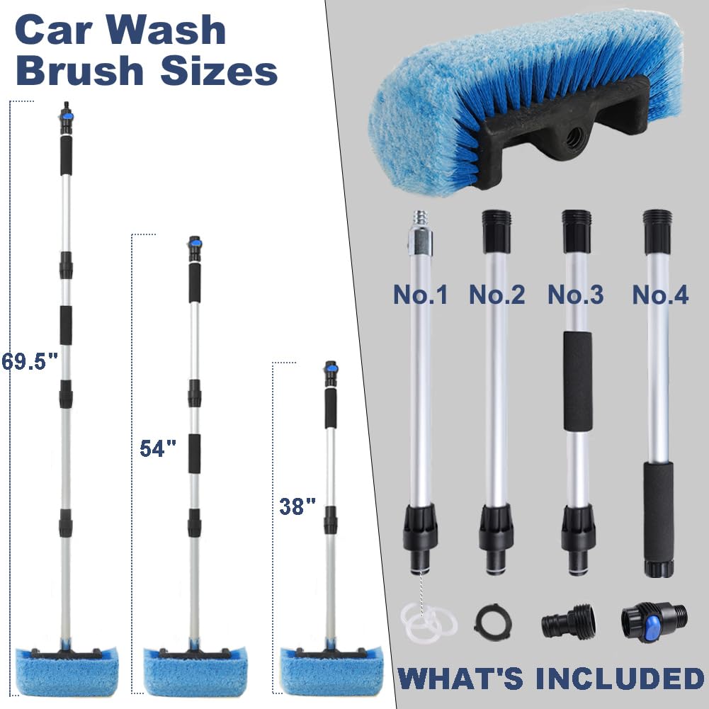 NAVAPAL 12-inch soft-bristle brush head protects finishes while lifting dirt.