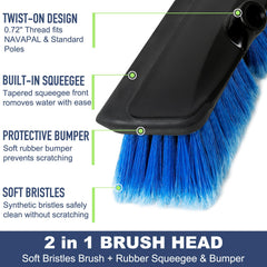 NAVAPAL 2-in-1 brush and rubber squeegee clears water spots
