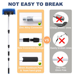 NAVAPAL car wash brush with hose attachment enabling steady water supply.