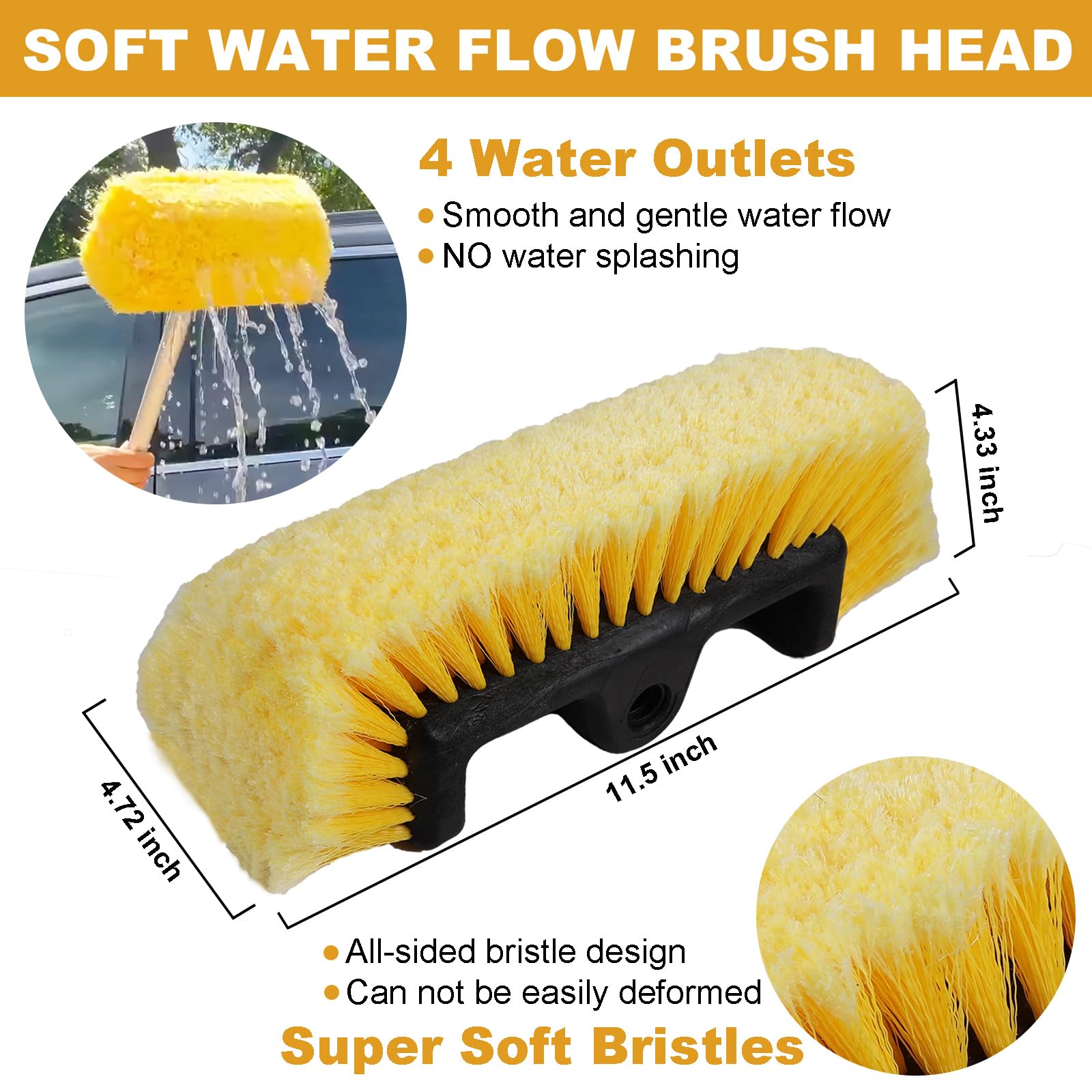 NAVAPAL four-outlet water-flow brush head delivering steady spray