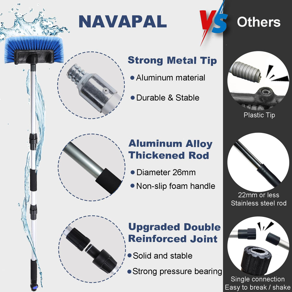 NAVAPAL four-outlet water flow design reduces splashing during washing.