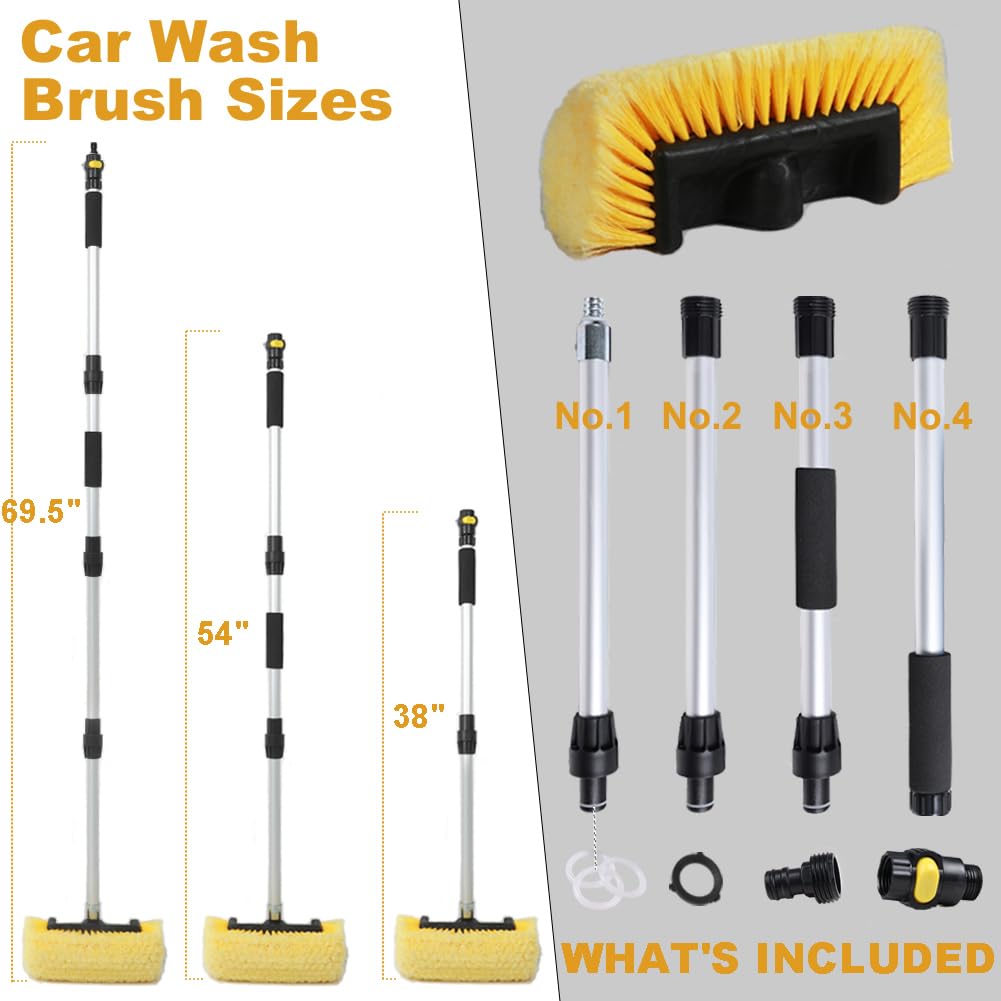 NAVAPAL versatile 70-inch brush for cars, boats, and outdoor cleaning tasks