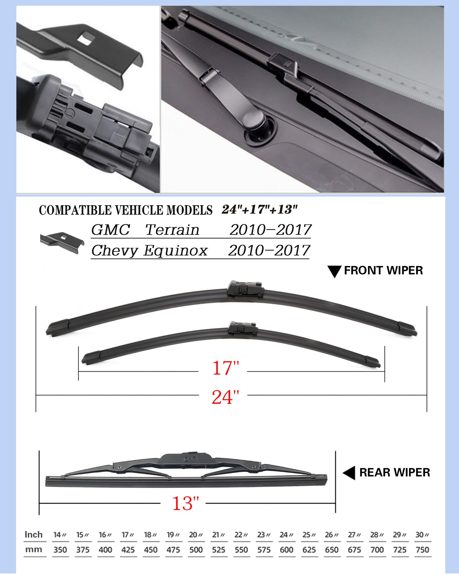 navoty all three blades set shown together for vehicle replacement