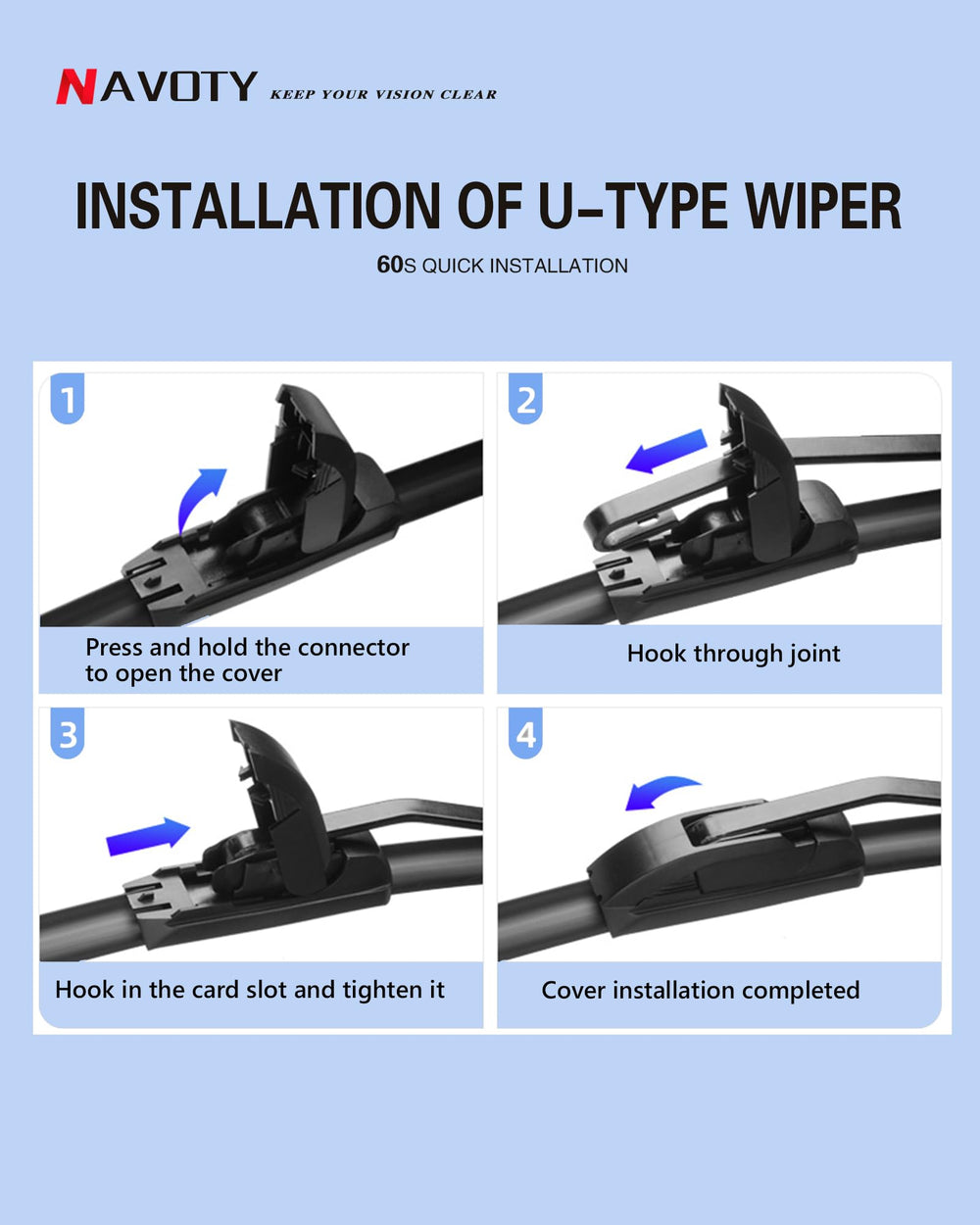 NAVOTY all-weather wipers offer year-round visibility in sun or rain