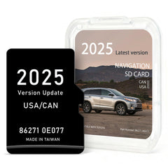 Navtimi 2025 Toyota navigation update card for Tacoma dashboard.