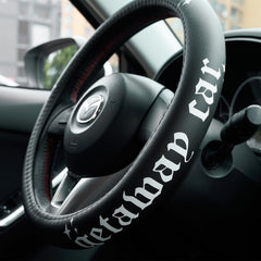 Naxizo Getaway Car 15-inch universal steering wheel cover with durable microfiber texture for daily grip
