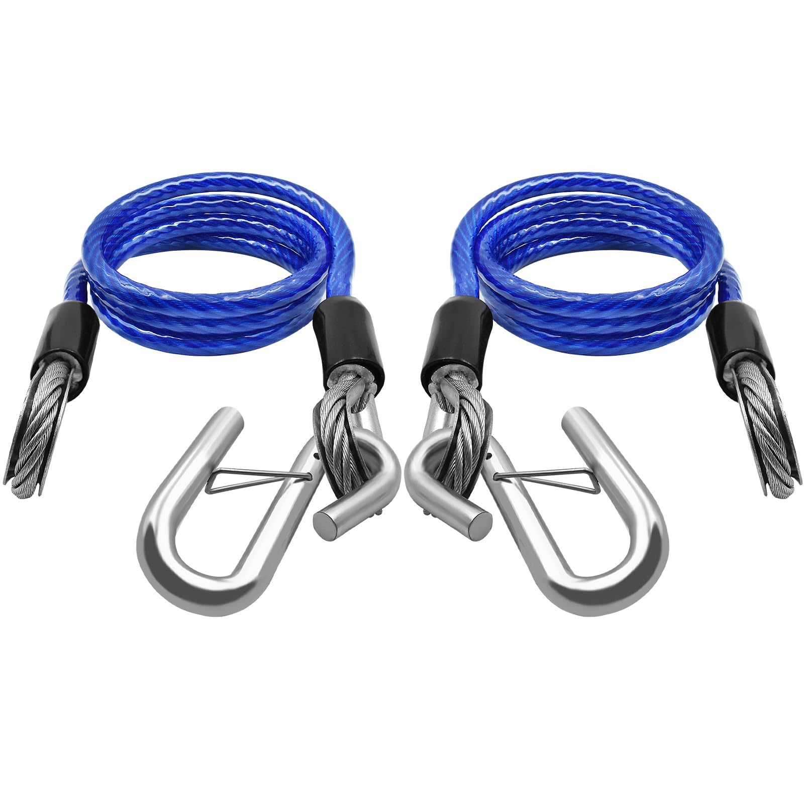 NAZOU 48-inch safety cable with hook for secure trailer towing.