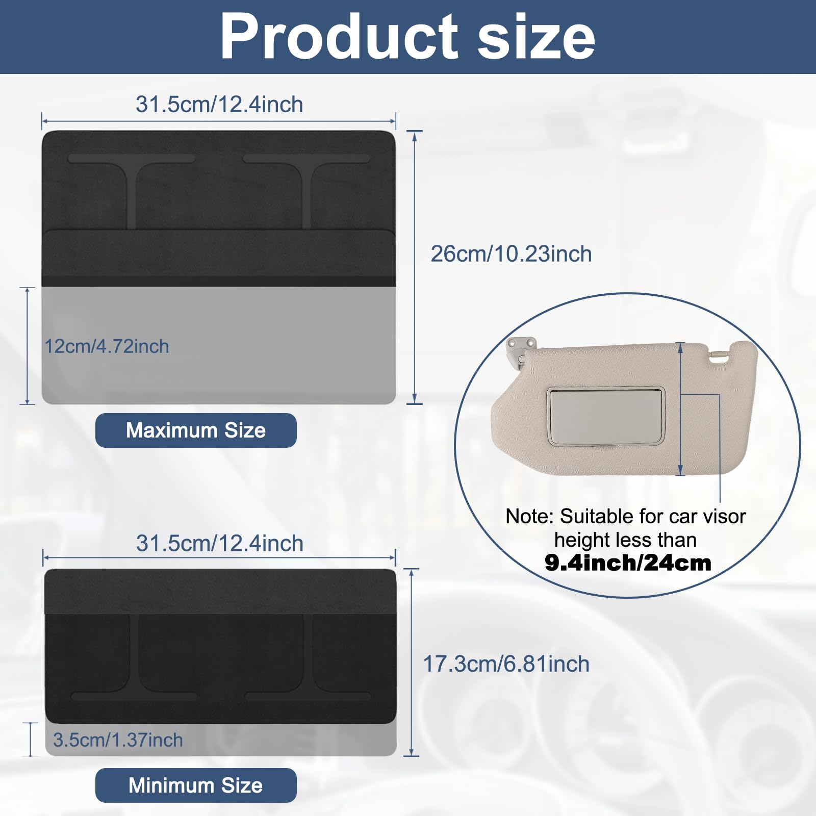 NAZZO car visor extender anti-glare lens keeps view clear in bright sun