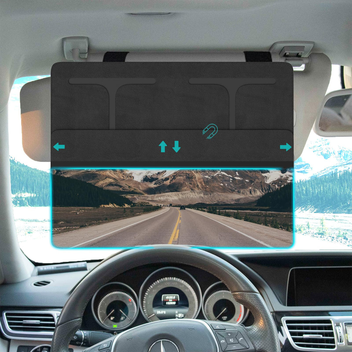 NAZZO car visor extender left coverage reduces sun glare on driver's side