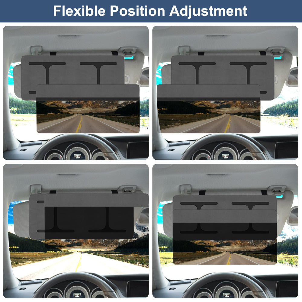 NAZZO visor extender side view showing adjustable magnet lens position for glare relief.