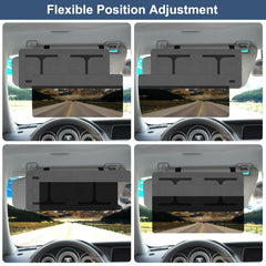 NAZZO visor extender side view showing adjustable magnet lens position for glare relief.
