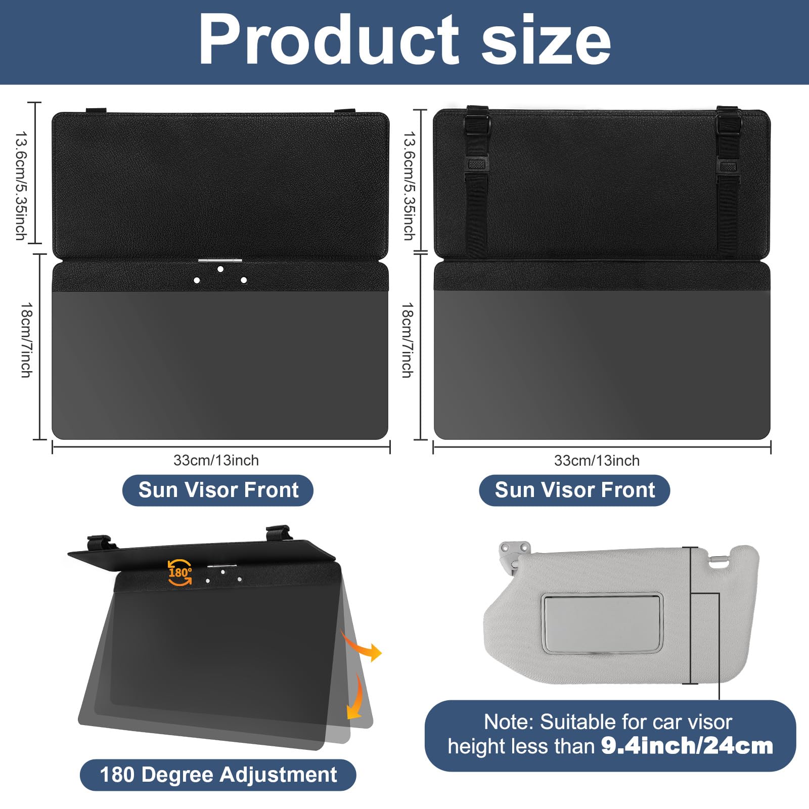 NAZZO Sun Visor Extender keeps the shade in place when not in use.